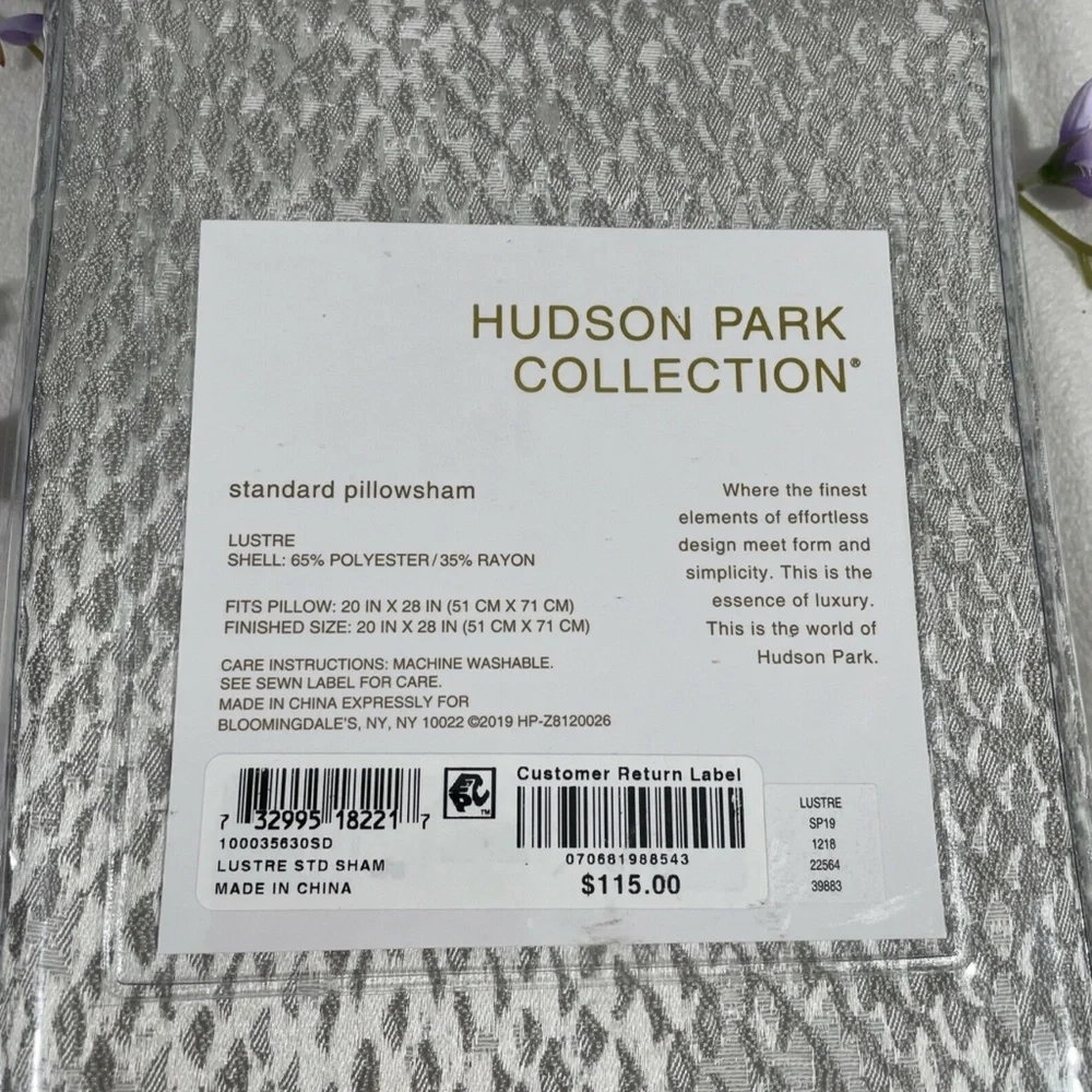 NWT Hudson Park‎ Lustre [ 1 ] Standard Pillow Sham Case
